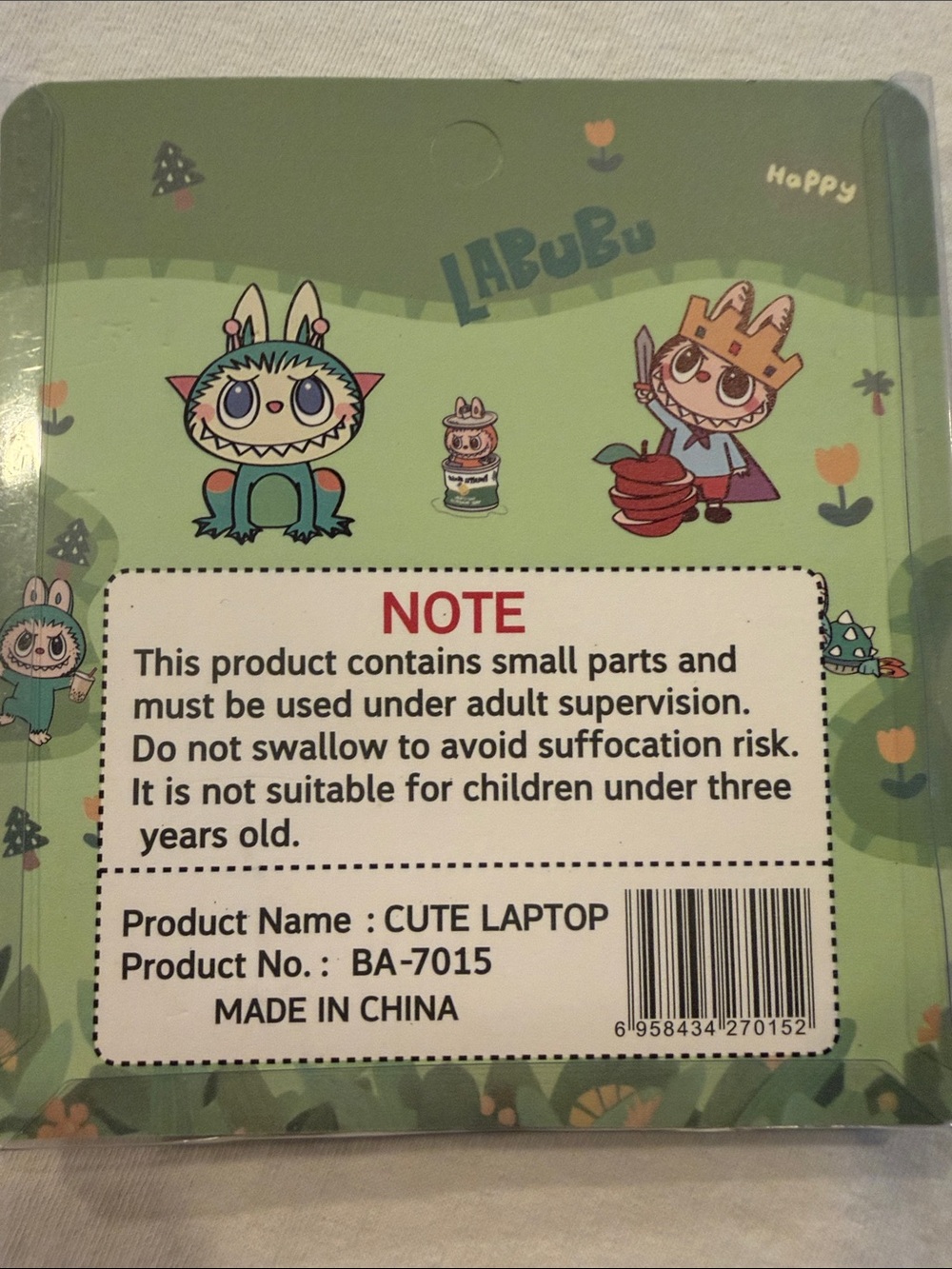 Labubu Green Mini Paper Notebook Mini Pen Set New - Picture 2 of 4